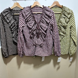 BLUSA VICHY VOLANTES