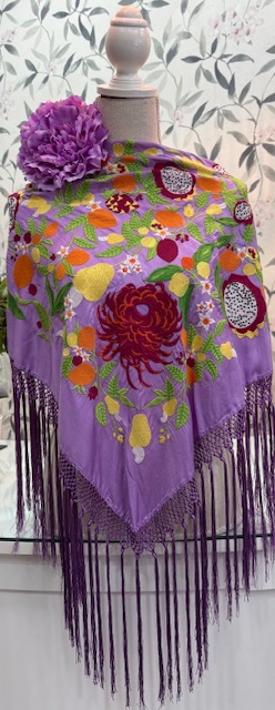 MANTÓN SEDA MODELO TROPICAL Lila