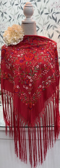 MANTÓN SEDA MODELO BEGOÑA Rojo