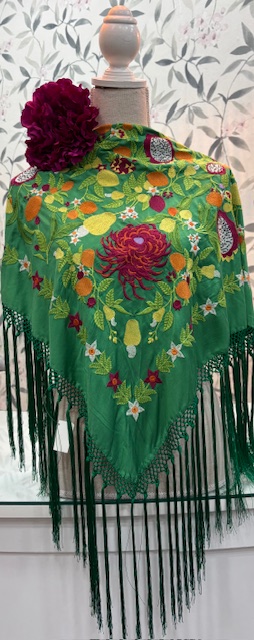 MANTÓN SEDA MODELO TROPICAL Verde