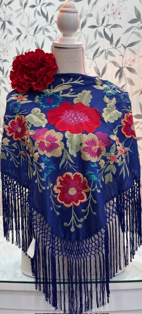 MANTÓN SEDA MODELO AGATHA Azul