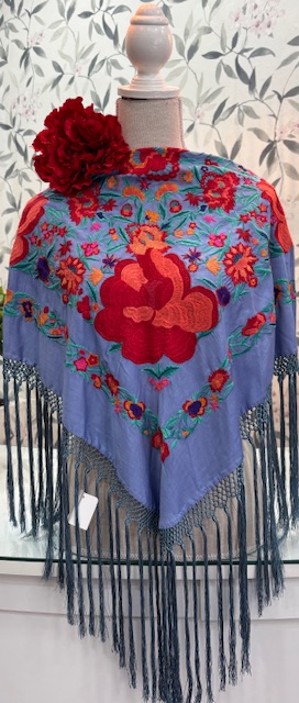 MANTÓN SEDA MODELO CAYETANA Ducado - Rojo