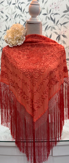 MANTÓN SEDA MODELO CANDELA Coral
