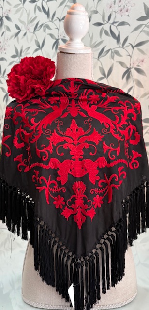 MANTÓN SEDA MODELO GENOVEVA Rojo